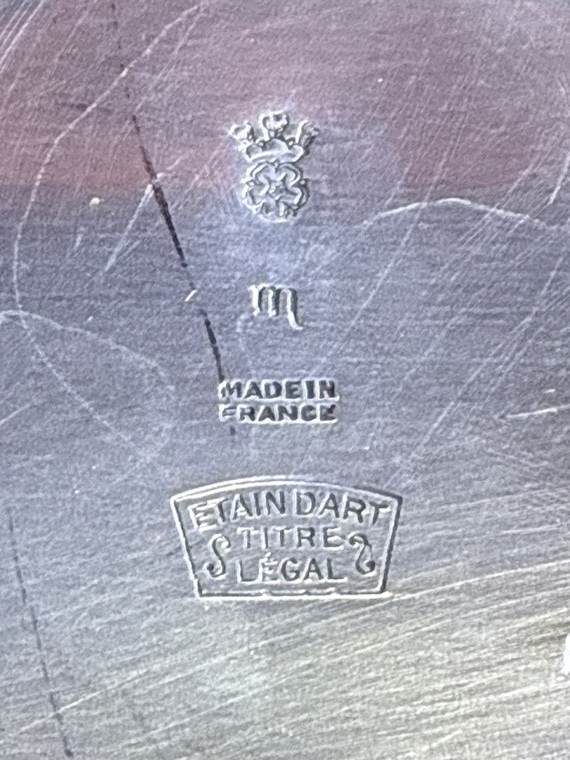 Saucière – Étain d'art – Vaisselle – Étain vintage avec plateau