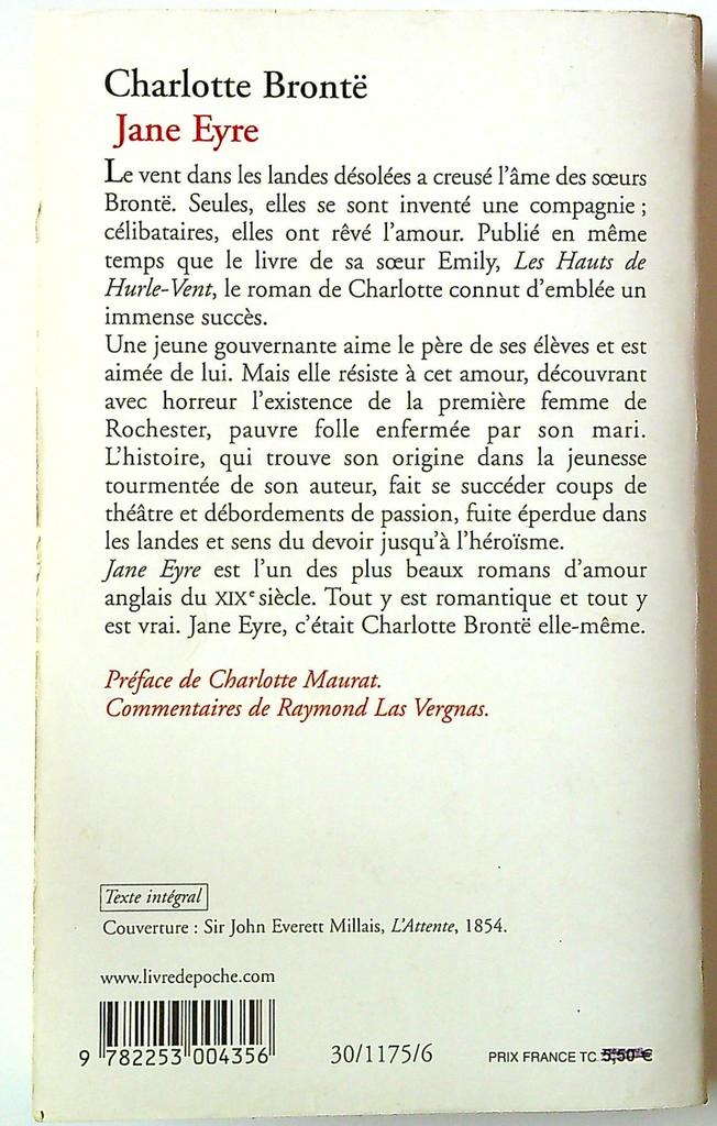 Livre Jane Eyre - Charlotte Brontë - Le Livre de Poche