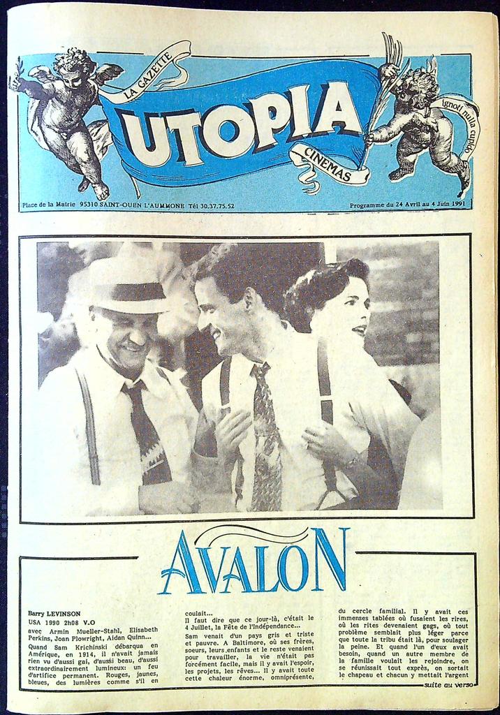 Gazette cinéma – Utopia N°36 1991 – Cinéma – Vintage