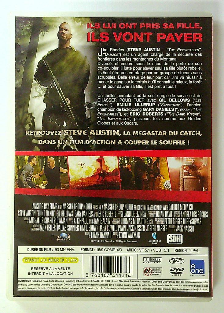 Dvd Hunt to Kill avec Steve Austin