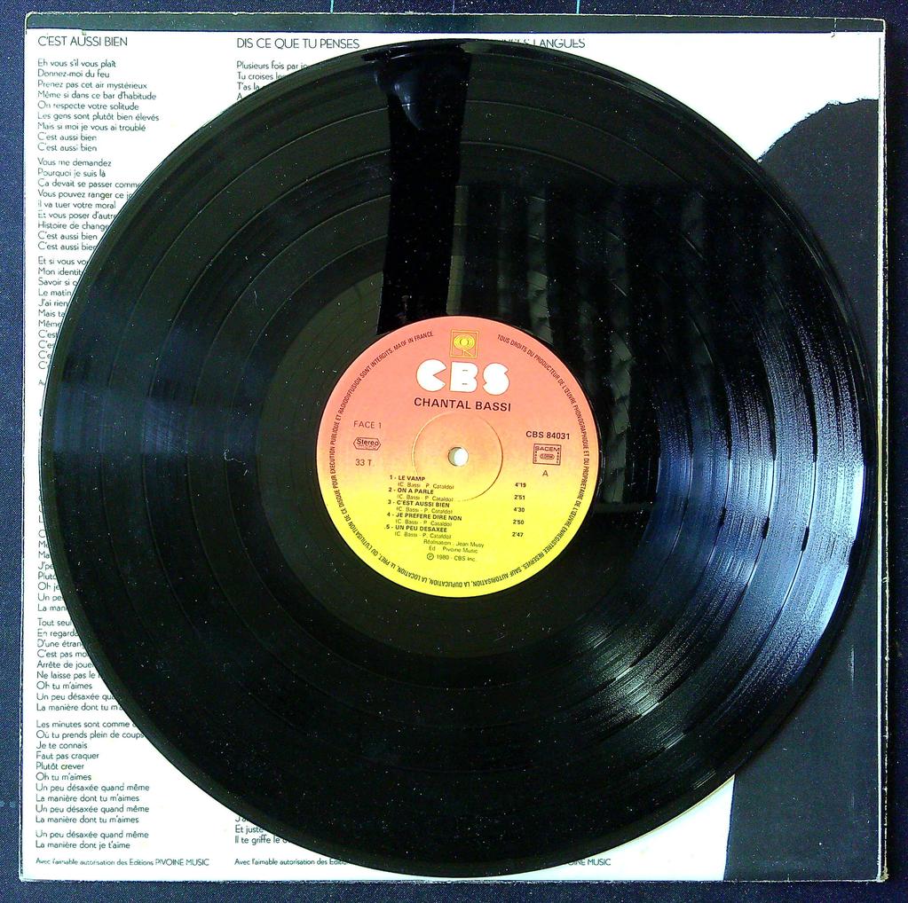 Disque vinyle – Chantal Bassi – Musique – Album original Cbs