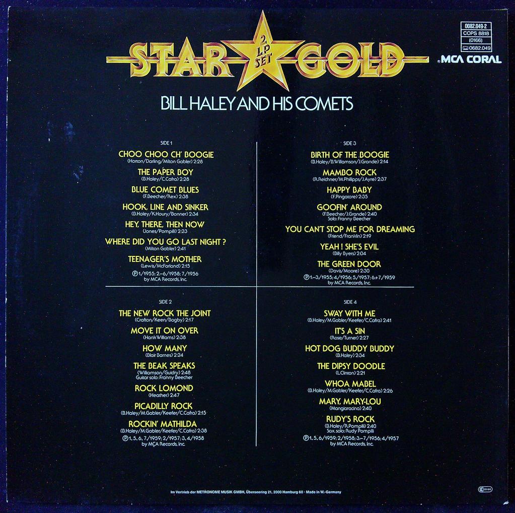 Vinyle Noir Mca Coral Star Gold Bill Haley and His Comets
