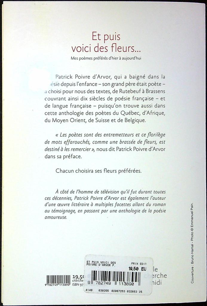 Livre – Patrick Poivre d'arvor – Littérature – Et puis voici des fleurs