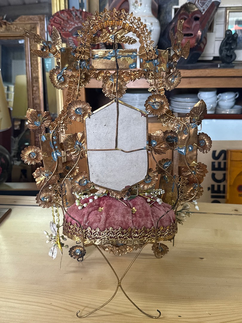 Ornement de Globe de mariée - Ancien - Bibelot - Décoration dorée