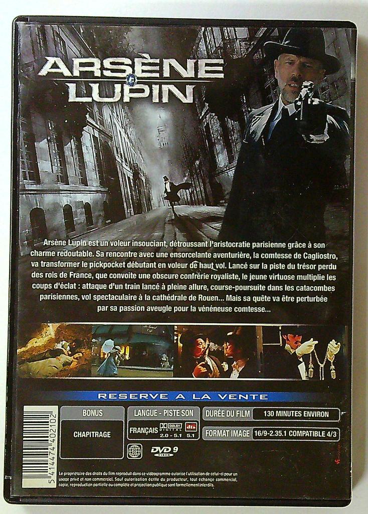 Dvd Arsène Lupin film Jean-paul Salomé Romain Duris