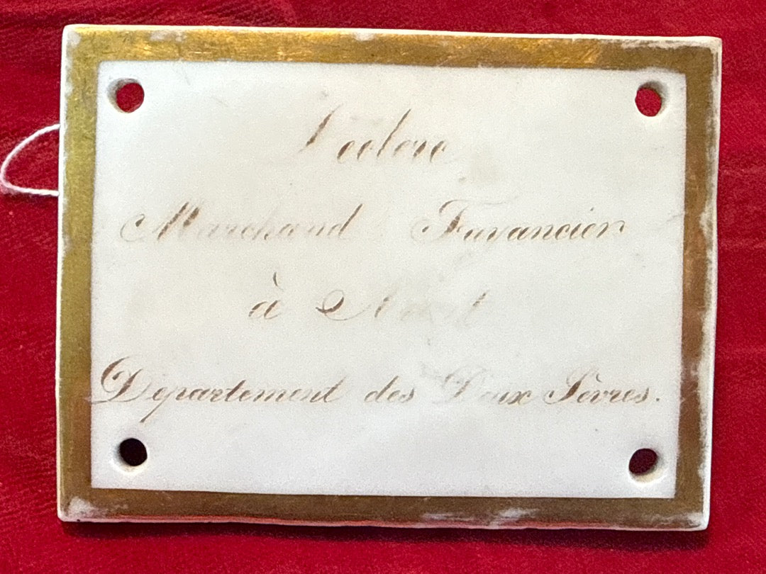 Plaque ancienne Leclere Niort – Ornement – Porcelaine