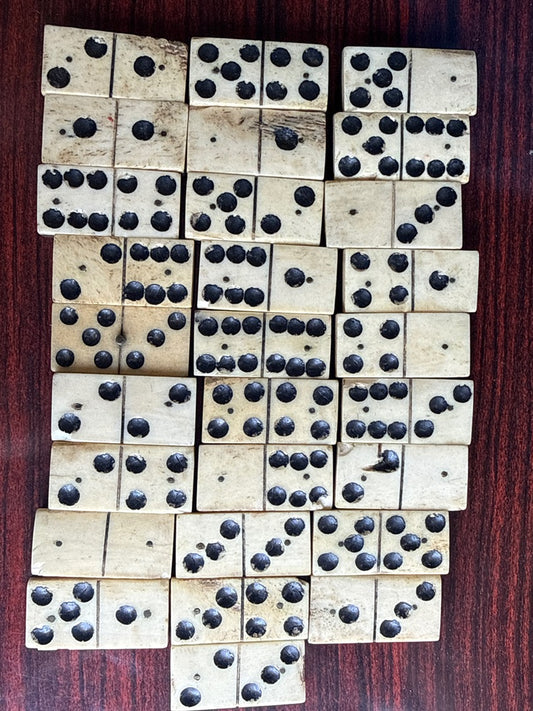 Dominos – Vintage – Jeux de société – Collection os et bois