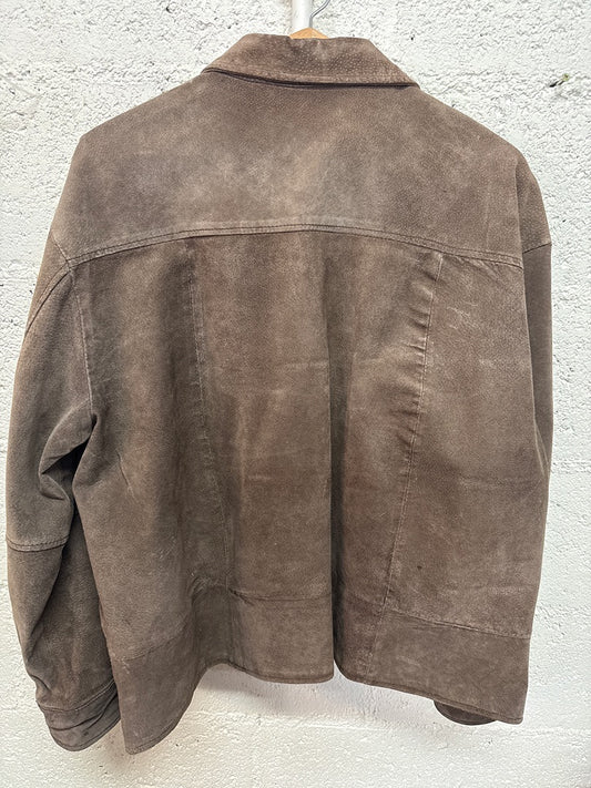 Veste Lr – Croute de cuir marron