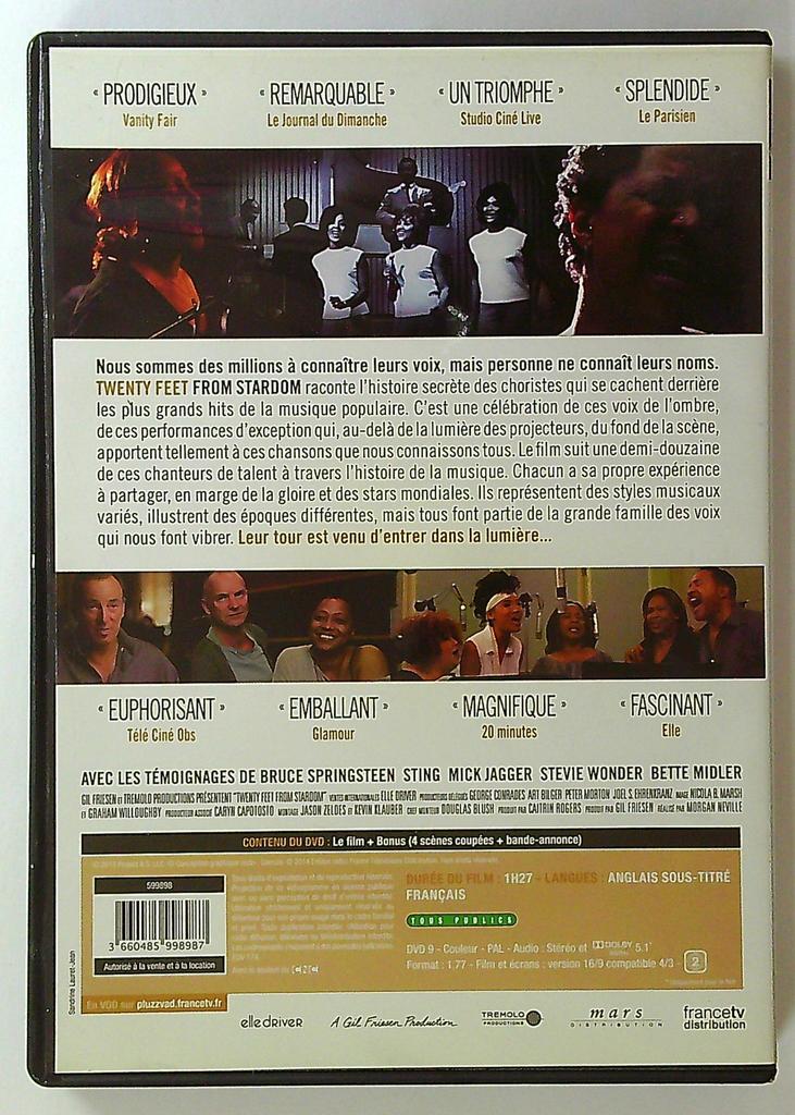 Dvd Twenty Feet from Stardom Documentaire Oscar Musique