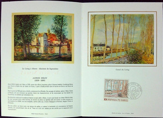 Alfred Sisley Canal Du Loing Enveloppe Dépliant Timbre 1er jour Encart Fdc Yvert et Tellier