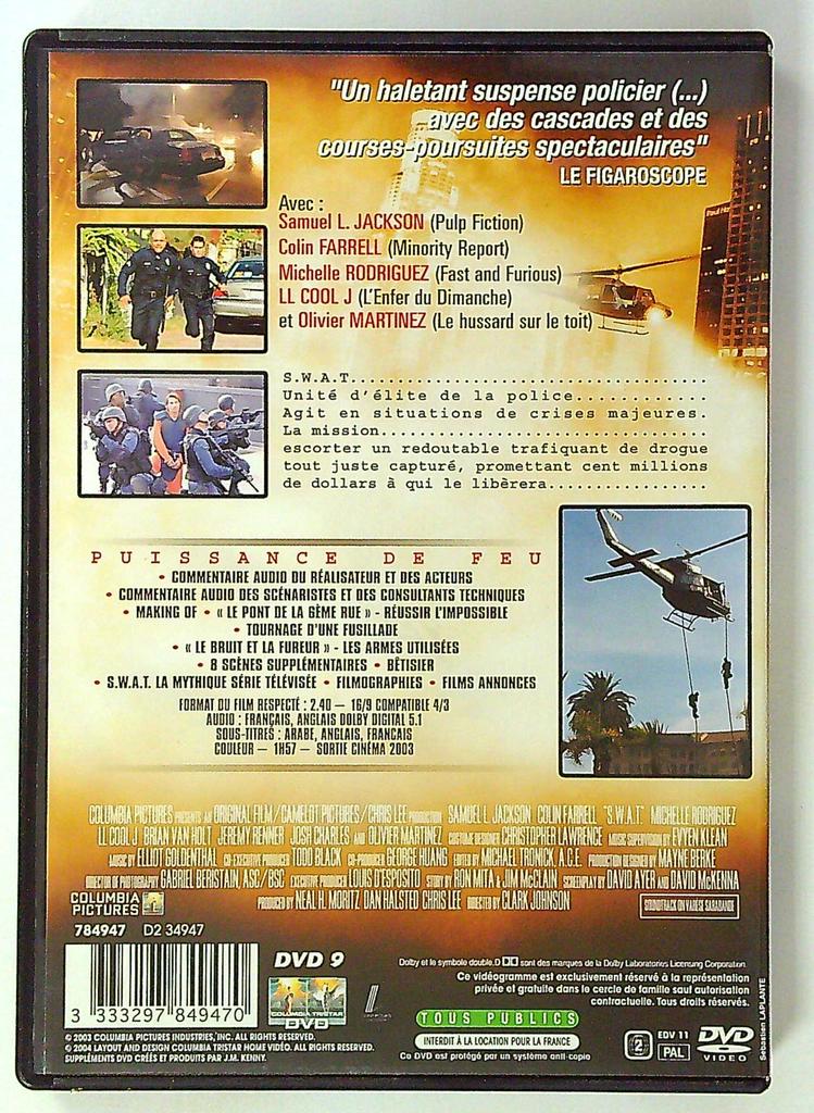 Dvd S.w.a.t. Film d'action Samuel L. Jackson