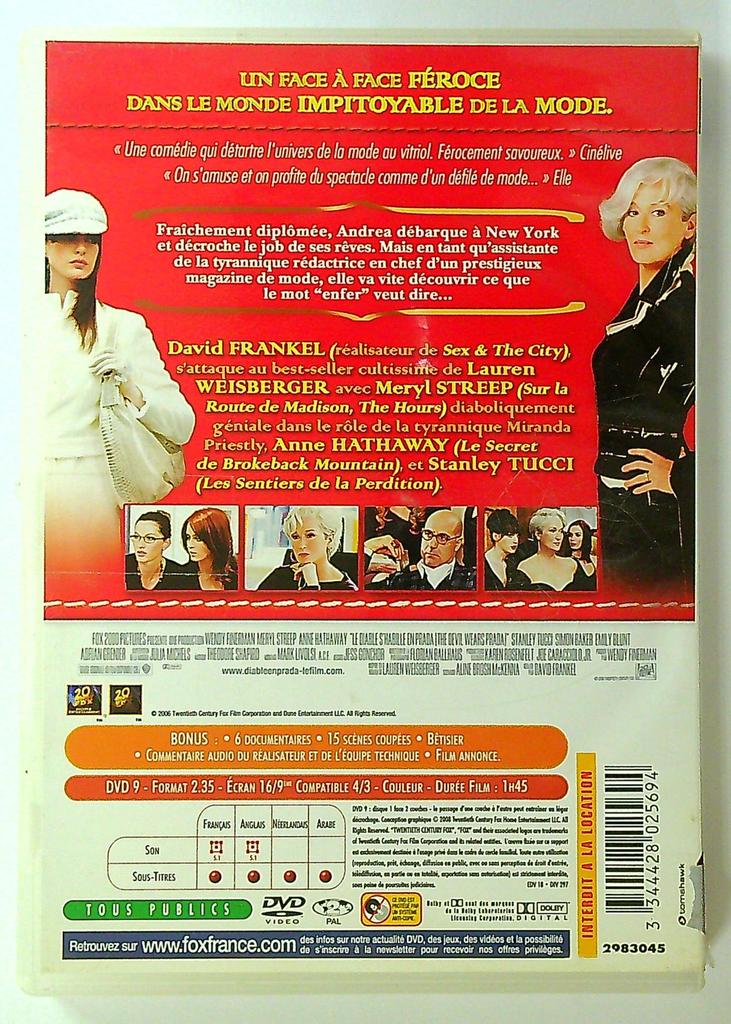 le Diable s'habille en Prada Dvd Film Comédie
