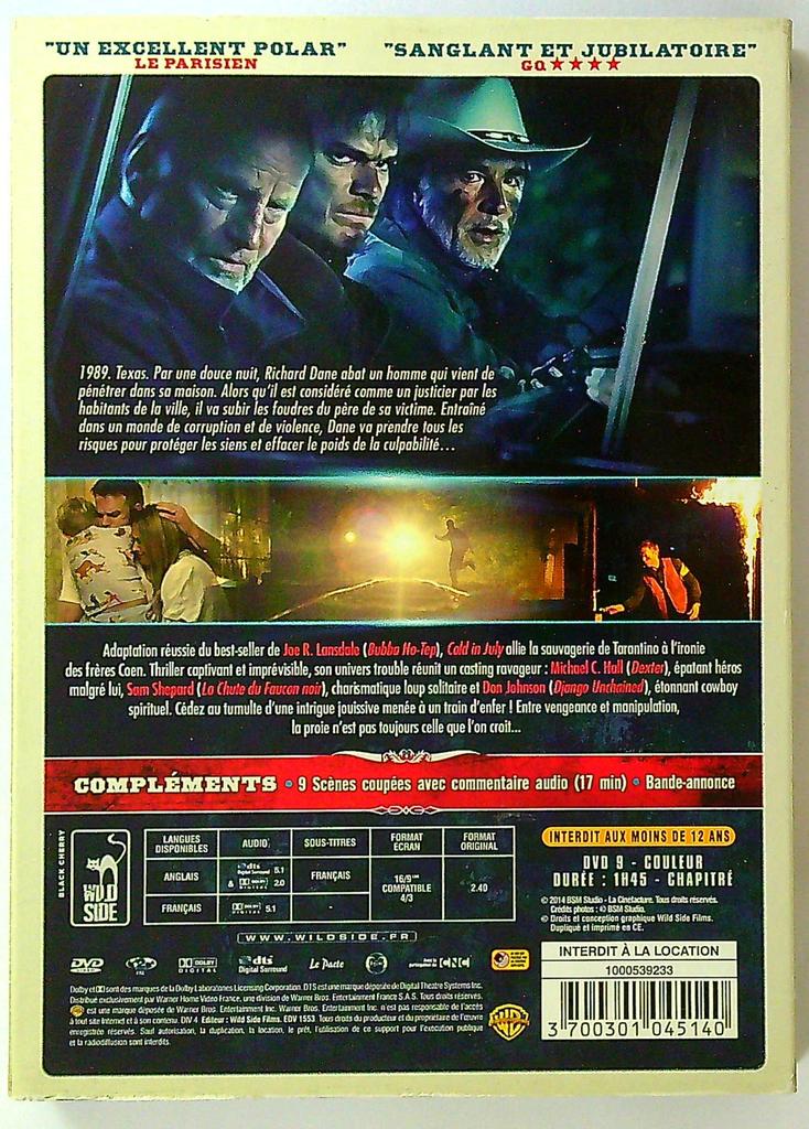 Dvd Cold in July - Juillet de Sang - Wild Side