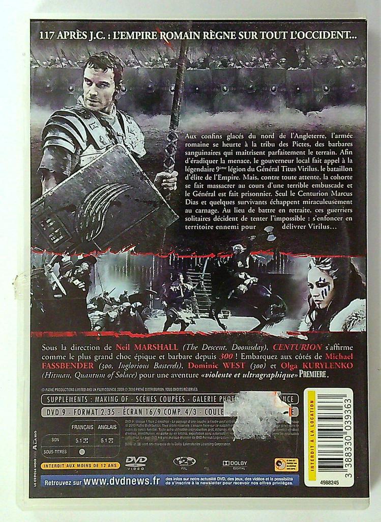 Dvd Centurion film action Michael Fassbender Pathé