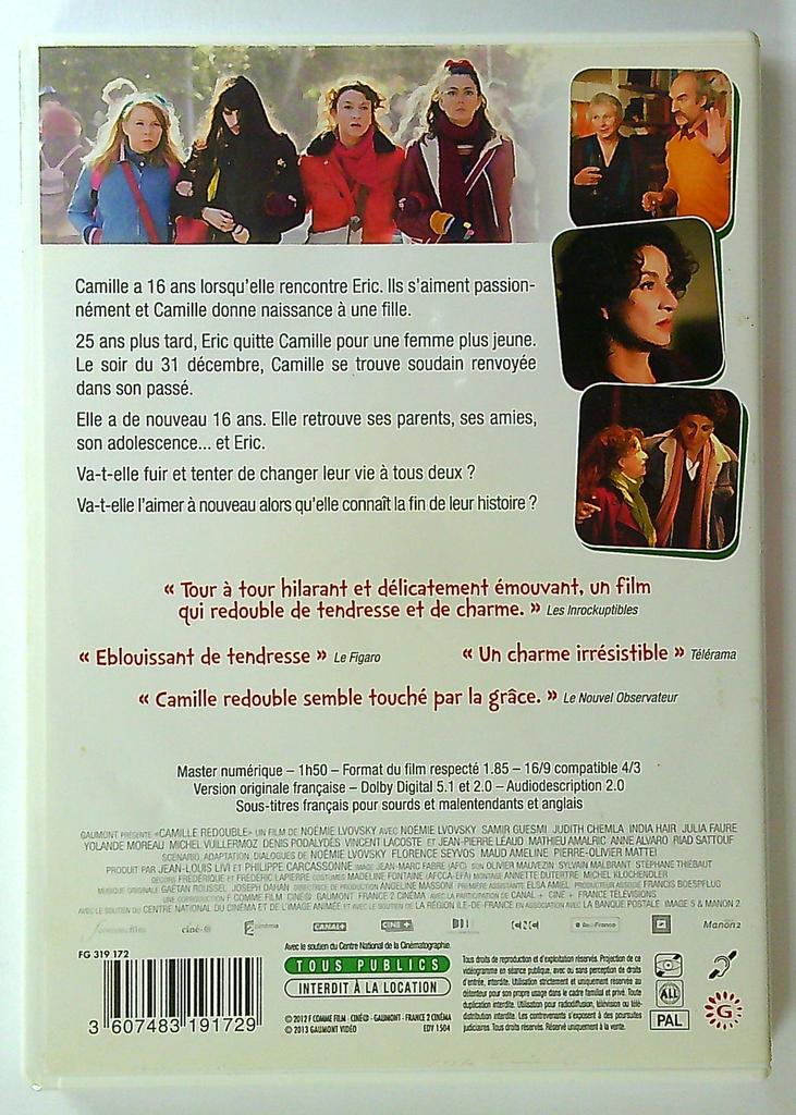 dvd Camille Redouble film Noémie Lvovsky Gaumont