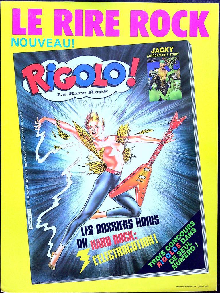 Affiche de Kiosque Plv Promo Bd Rigolo! Le Rire Rock Jaune Jacky du club Dorothée