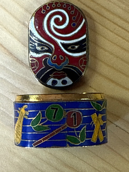 Boîte en émail cloisonné – Masque opéra – Décoration – Vintage