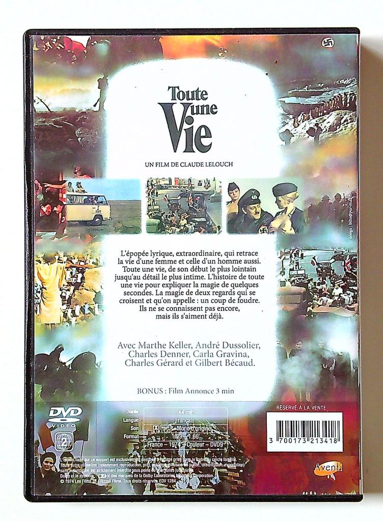 dvd Toute une Vie Claude Lelouch