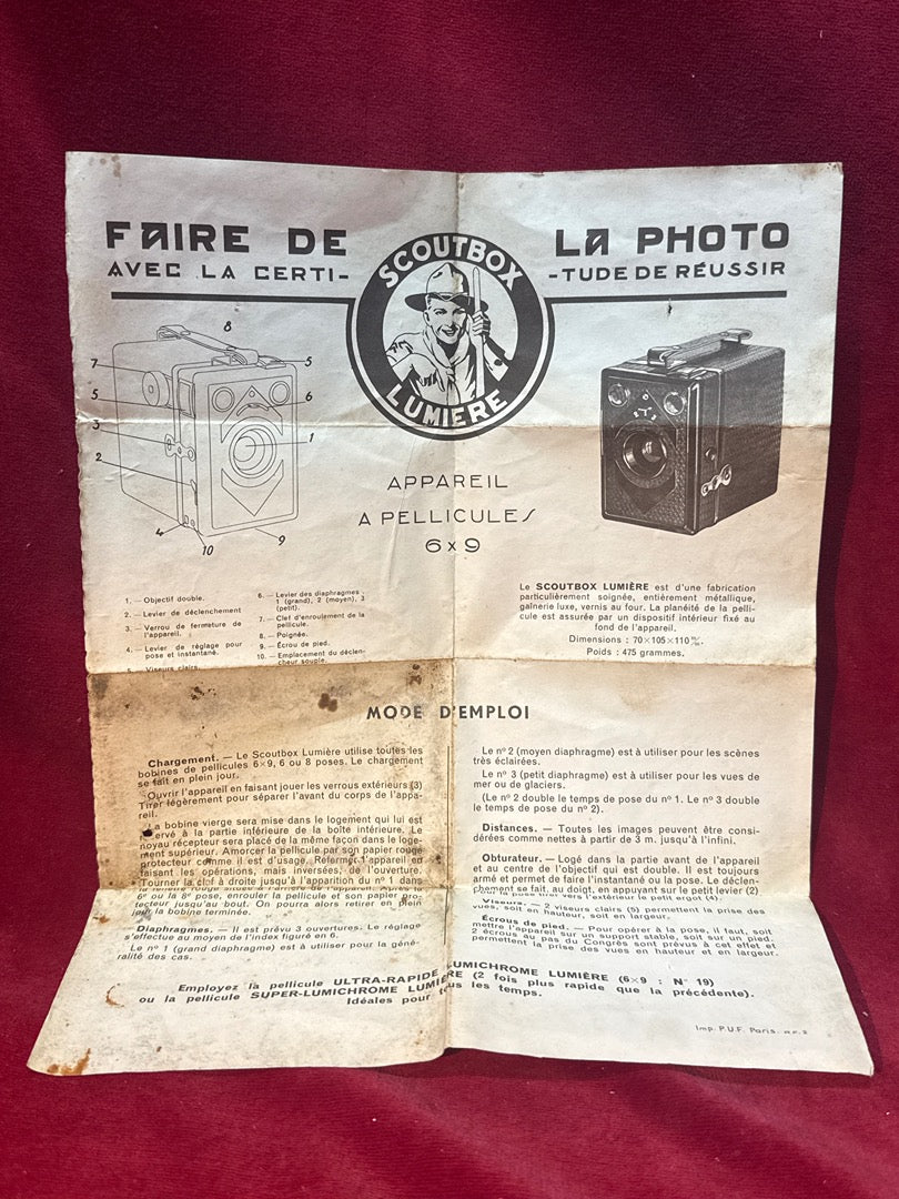 Appareil photo Scoutbox Lumiere housse et notice