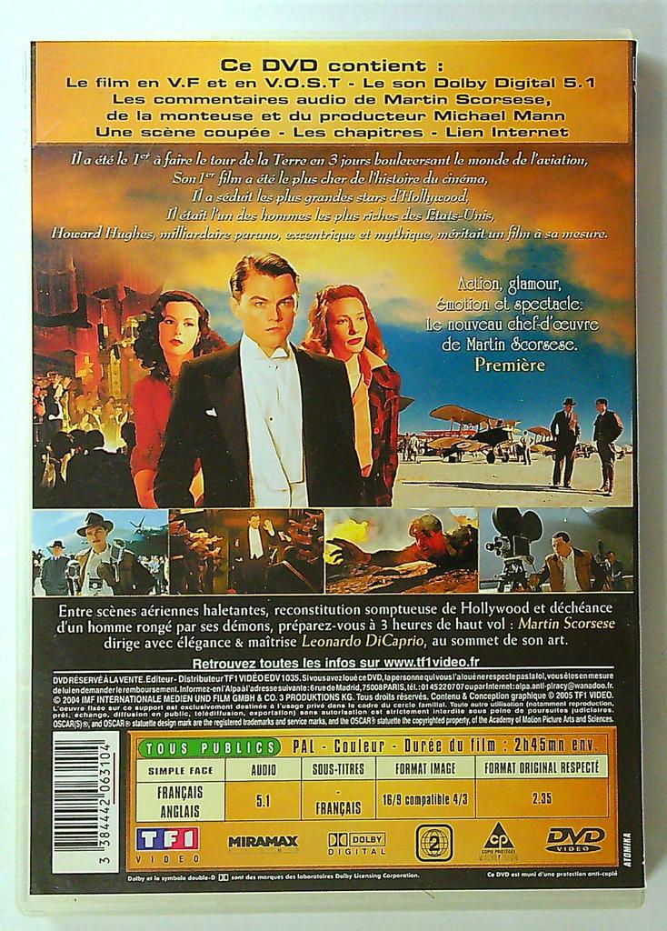 Dvd film Aviator Martin Scorsese Leonardo Dicaprio