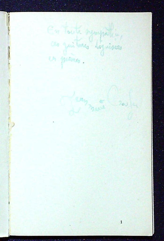 Livre J.m. Croufer – Privat – Poésie – Édition originale
