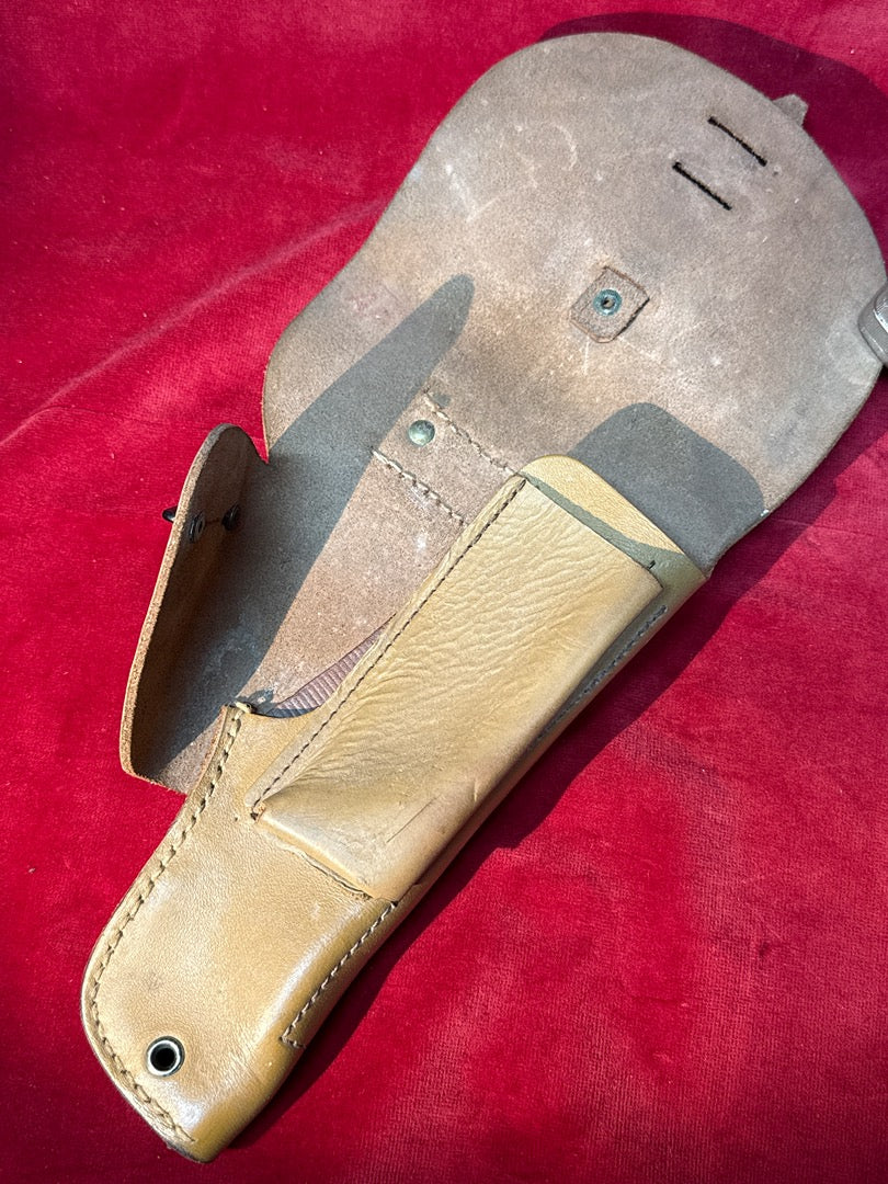 Holster cuir beige vintage militaire