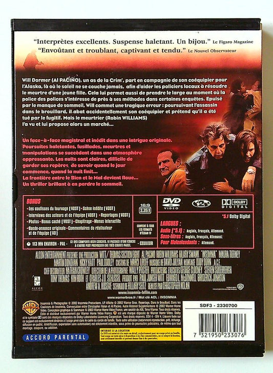 dvd Insomnia Al Pacino Christopher Nolan