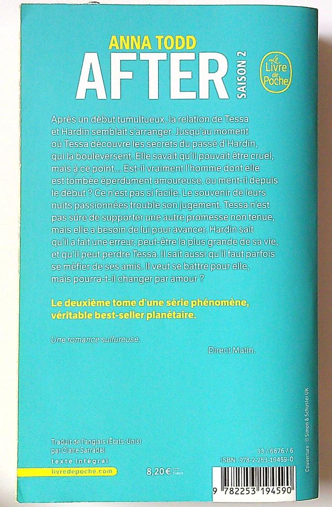 Livre After Saison 2 Anna Todd Le Livre de Poche