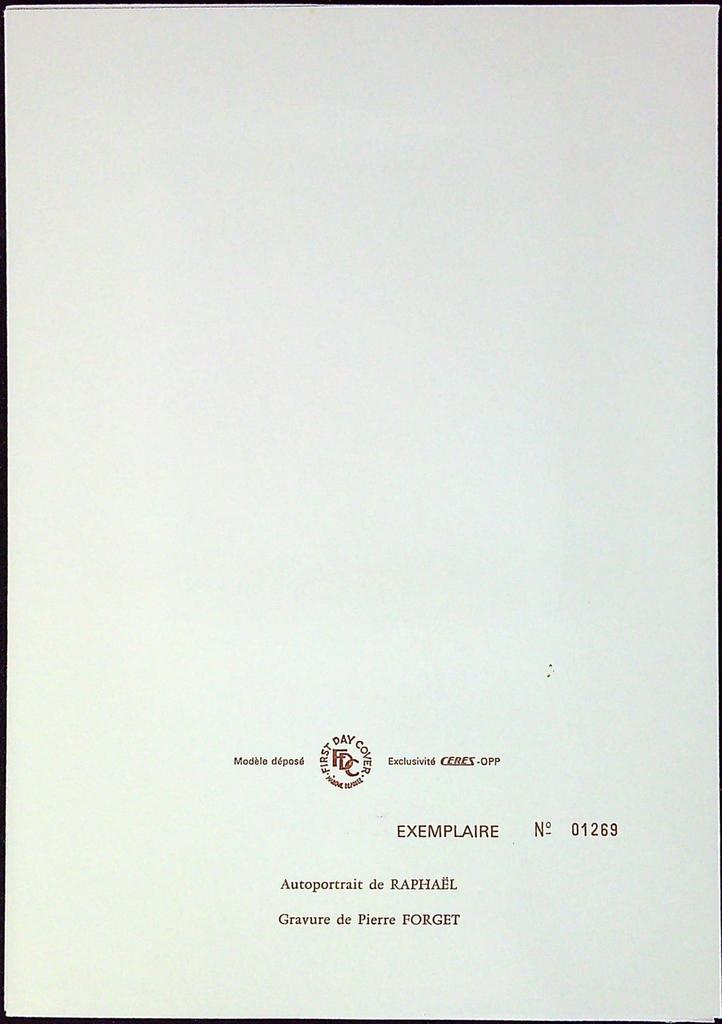 Raphaël Vénus et Psyché Enveloppe Dépliant Timbre 1er jour Encart Fdc Yvert et Tellier