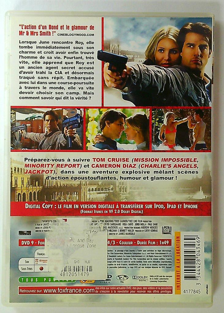Dvd Night and Day Version Longue Tom Cruise Cameron Diaz