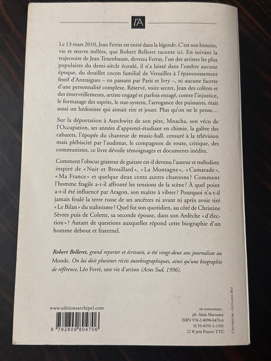 Livre Jean Ferrat – Robert Belleret – Biographie