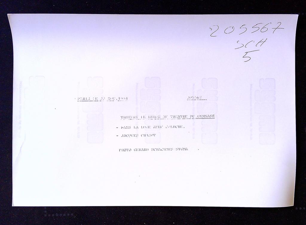 Photo de presse – Thierry Le Luron – Collection – Tirage original Sygma 1981