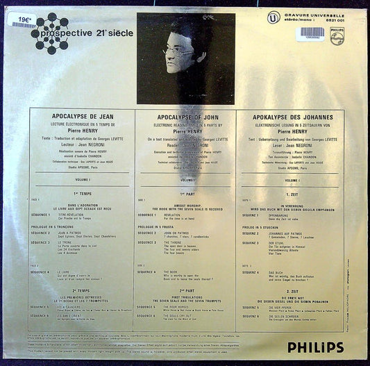 Vinyle 33t – Pierre Henry – Apocalypse de Jean – Prospective