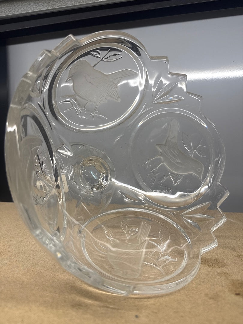 Coupe sur pied – Walther Glas – Vaisselle – Oiseaux dépolis verre