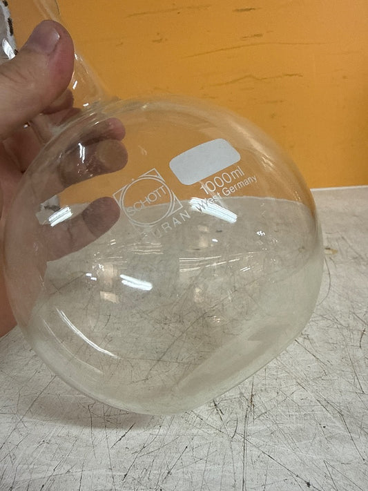 Ballon de laboratoire – Schott Duran – Ornements – Verre vintage 1000ml