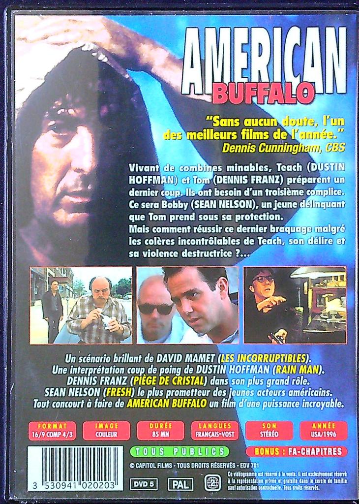 Dvd American Buffalo – Capitol Films – Cinéma – Dustin Hoffman