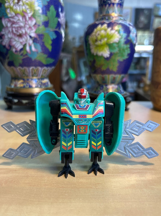 Figurine robot transformable vintage paon Takatoku Bandai