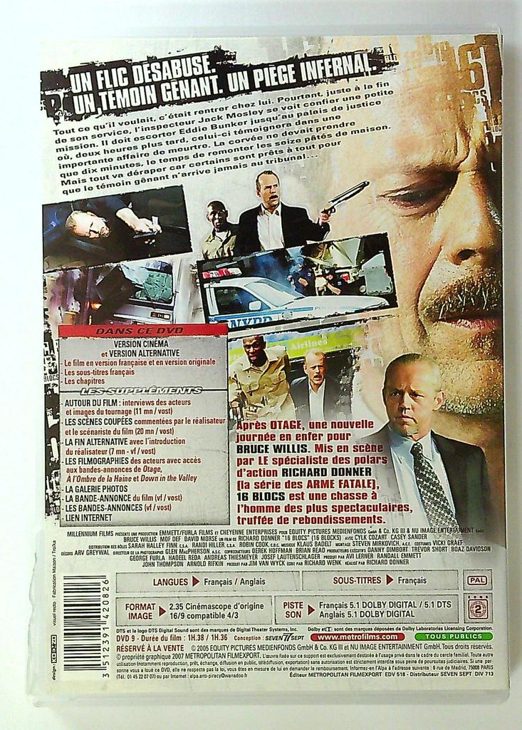 dvd 16 Blocs Bruce Willis Édition Prestige