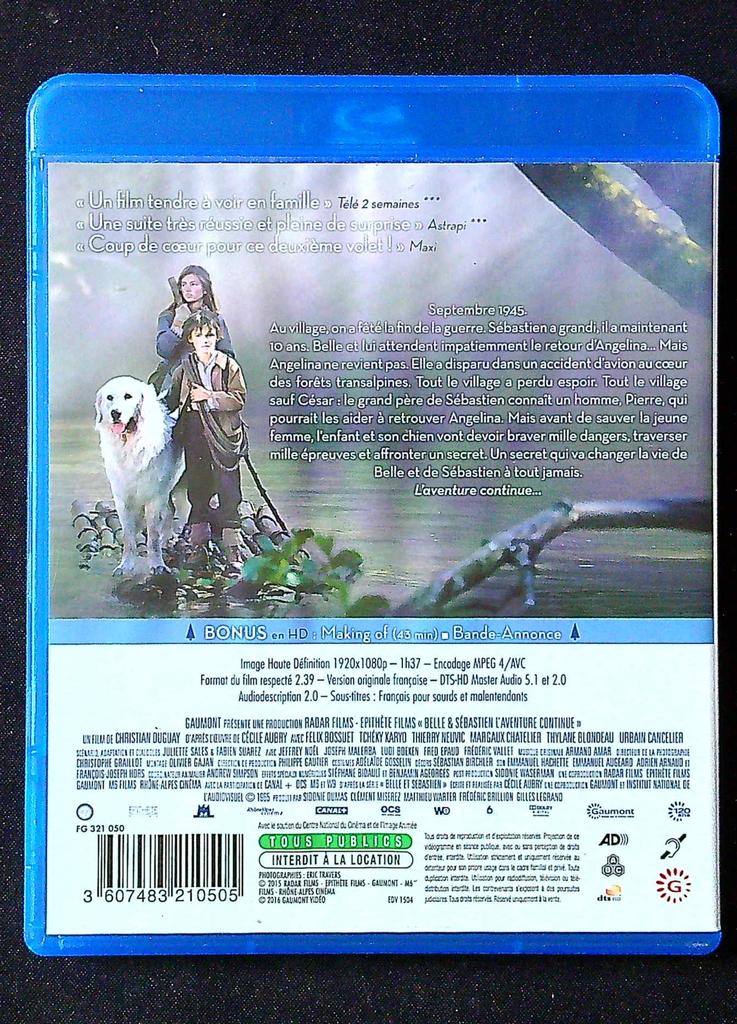 Blu-ray – Belle et Sébastien 2 – Divertissement – L'aventure continue