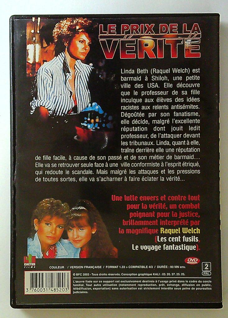 Dvd Le Prix de la Vérité cactus Films Raquel Welch