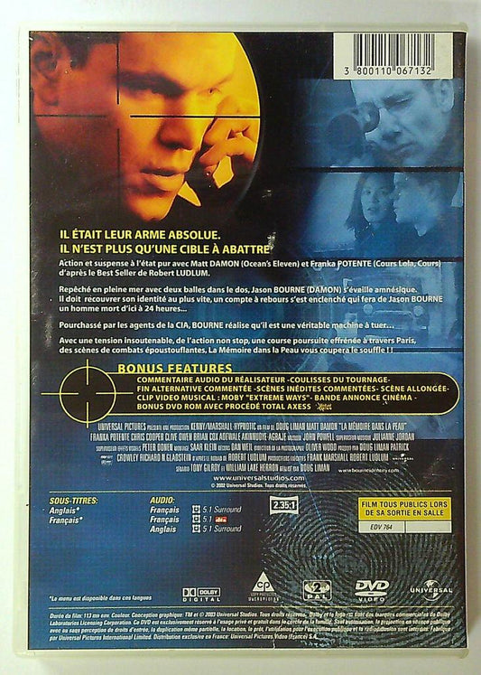 Dvd La Mémoire dans la Peau Matt Damon Universal