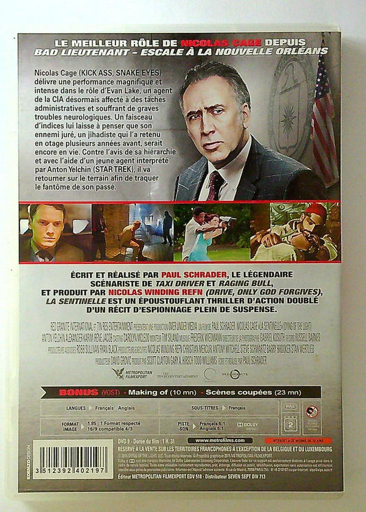 Dvd La Sentinelle Nicolas Cage Paul Schrader Thriller