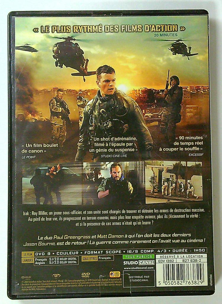 dvd Green Zone Matt Damon Studio Canal