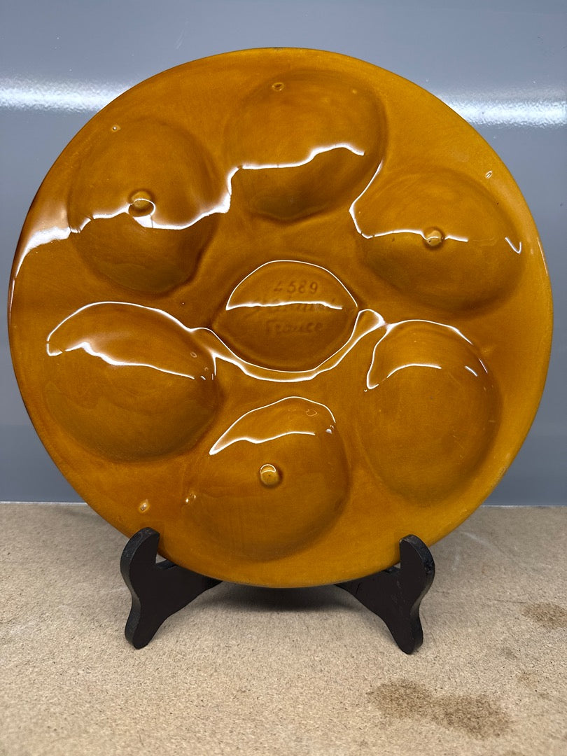 Assiettes à Huîtres – Saint Clément – Arts de la Table – En Céramique Marron Vintage