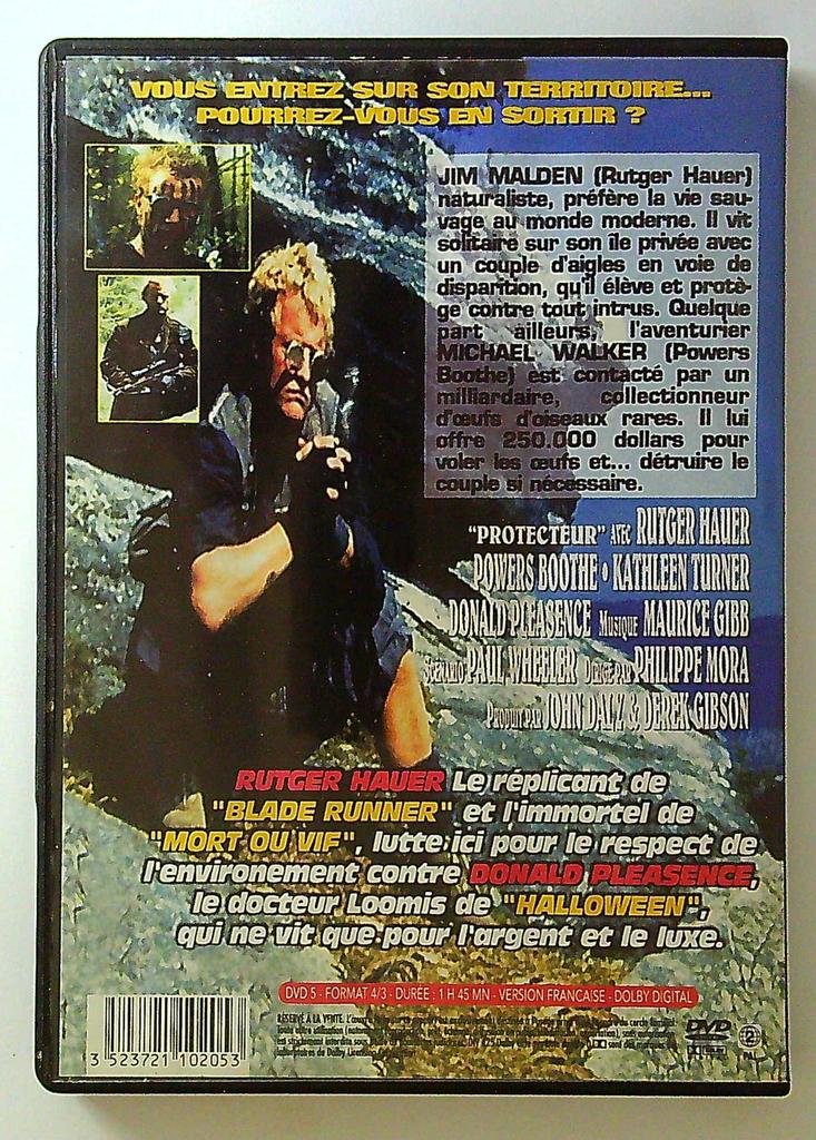 Dvd film Protecteur avec Rutger Hauer version française