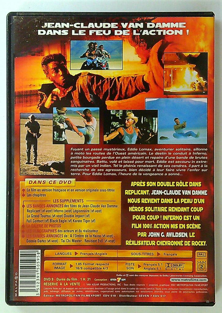 dvd Inferno Jean-claude Van Damme