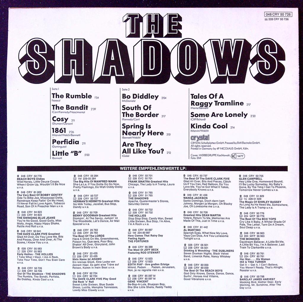Vinyle Lp The Shadows - Out Of The Shadows Crystal