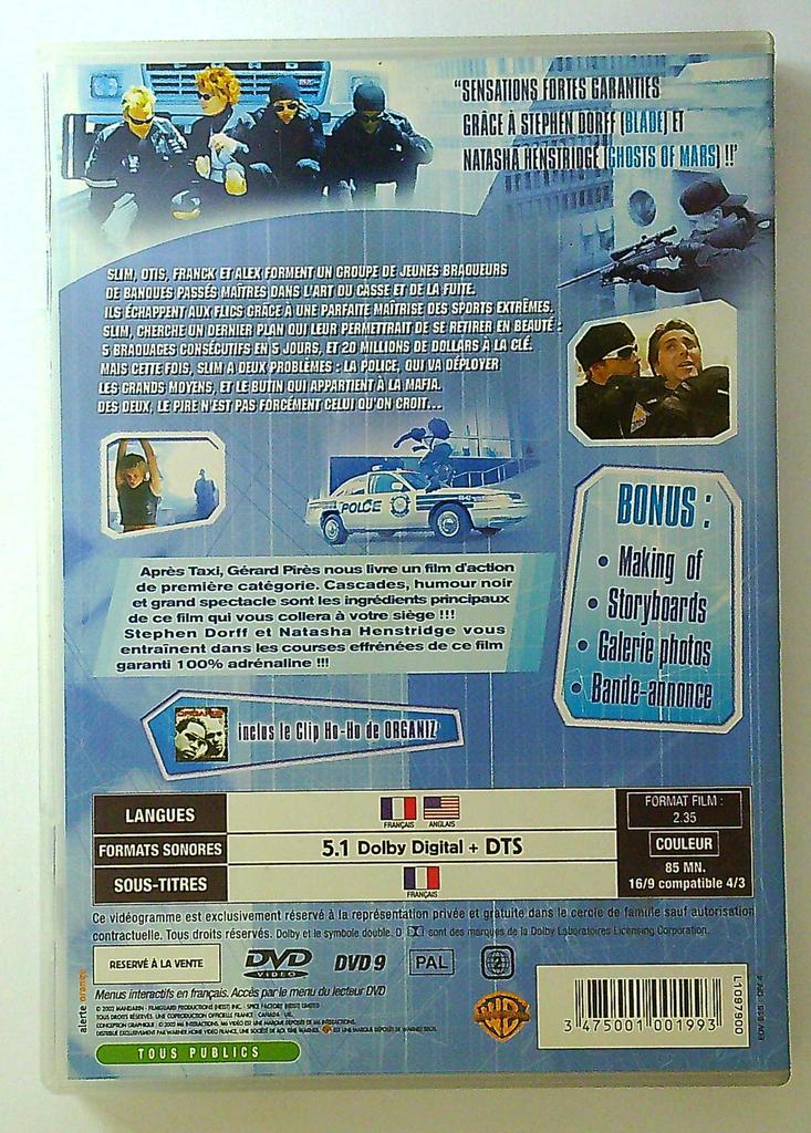 Dvd film Riders Warner Bros bleu