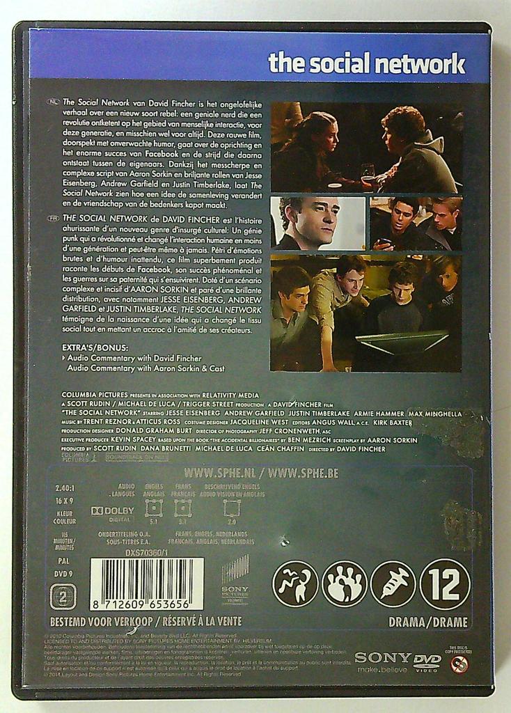 Dvd The Social Network film de David Fincher