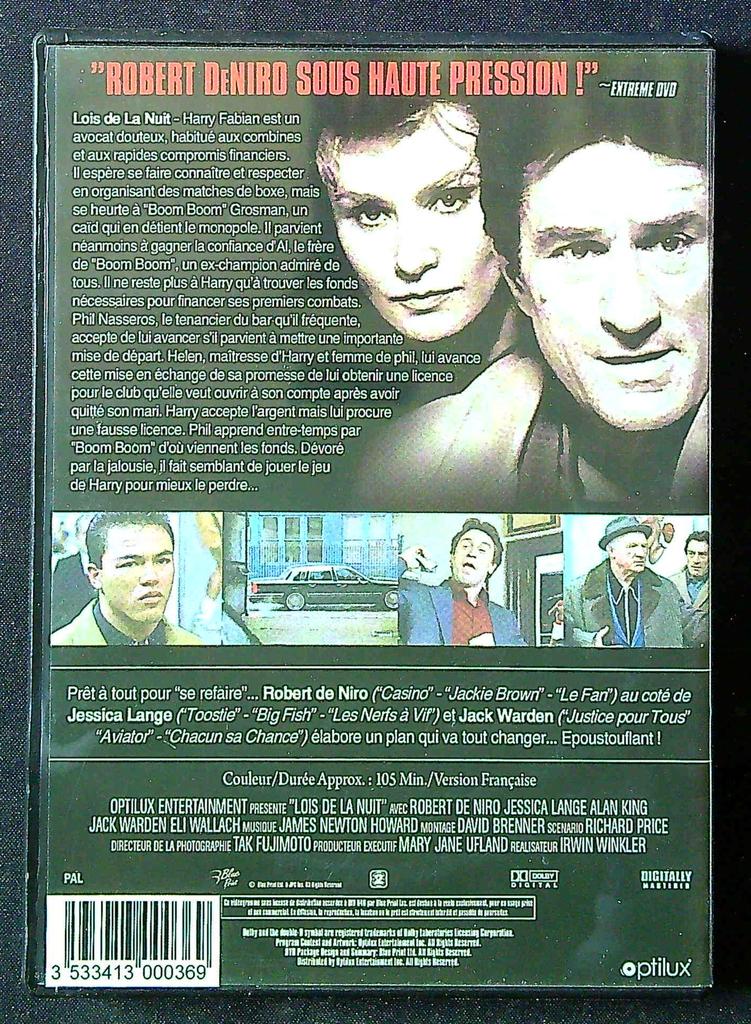 Dvd Lois de la Nuit – Robert De Niro – Vidéo – Thriller culte